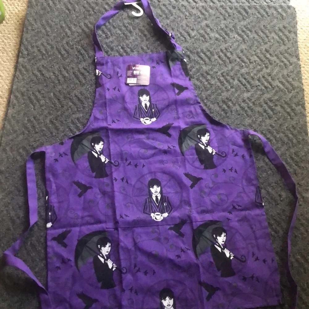 Purple Apron with Character WEDNESDAY Design